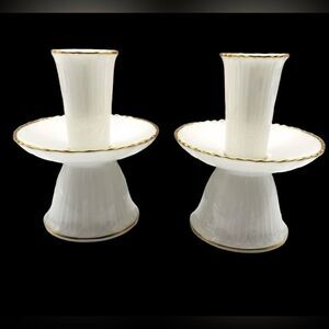 Noritake Ivory China Japan Candlestick Holder 2pc